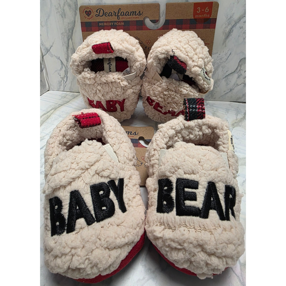 Dearforms Slippers, Babies/Toddlers, Memory Foam, 2 Pairs 3-9 Months, Non-Slip